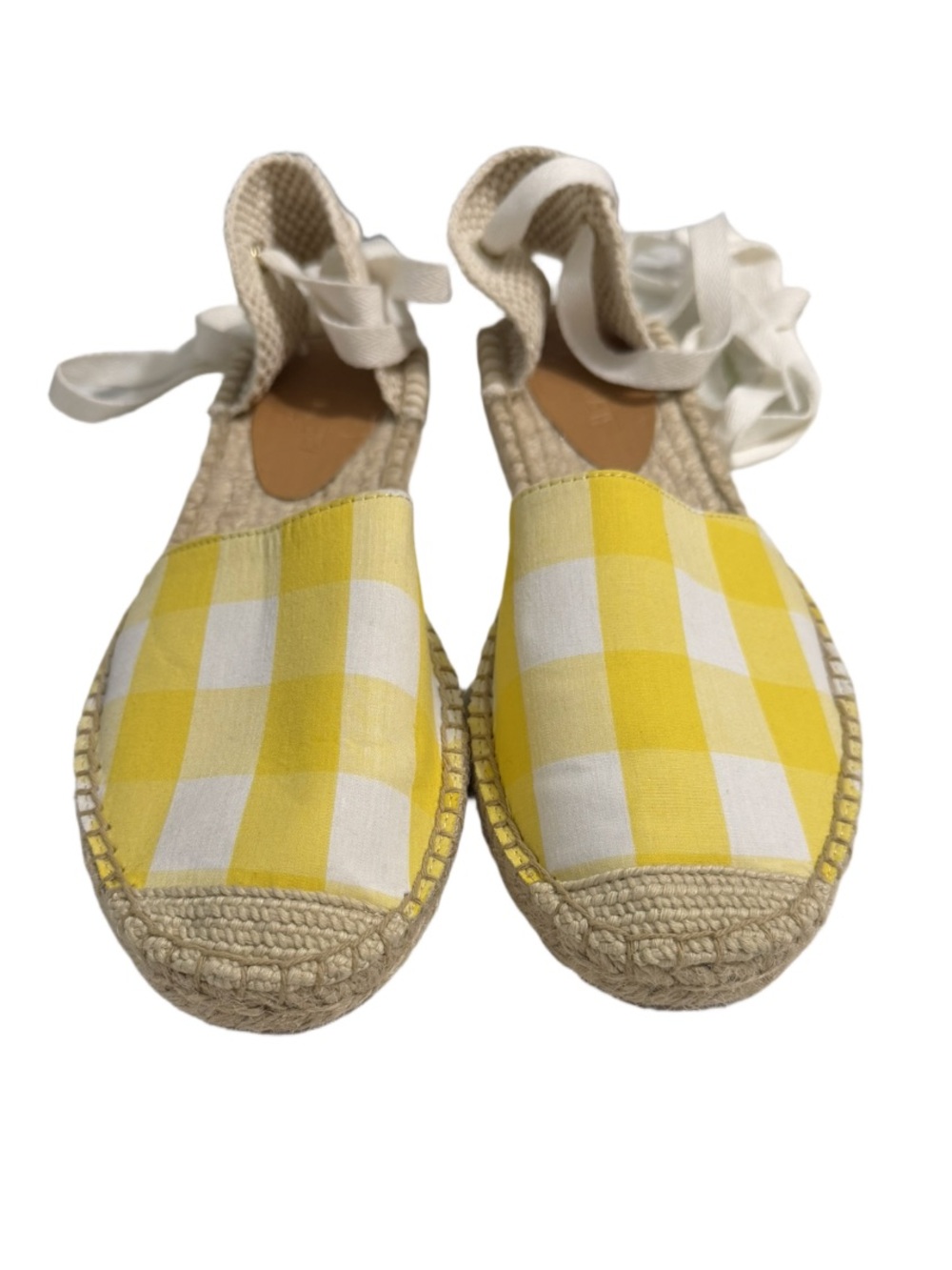J. Crew Gingham d’Orsay Lace-Up Espadrilles Women’s Size 8.5 - Picture 2 of 8